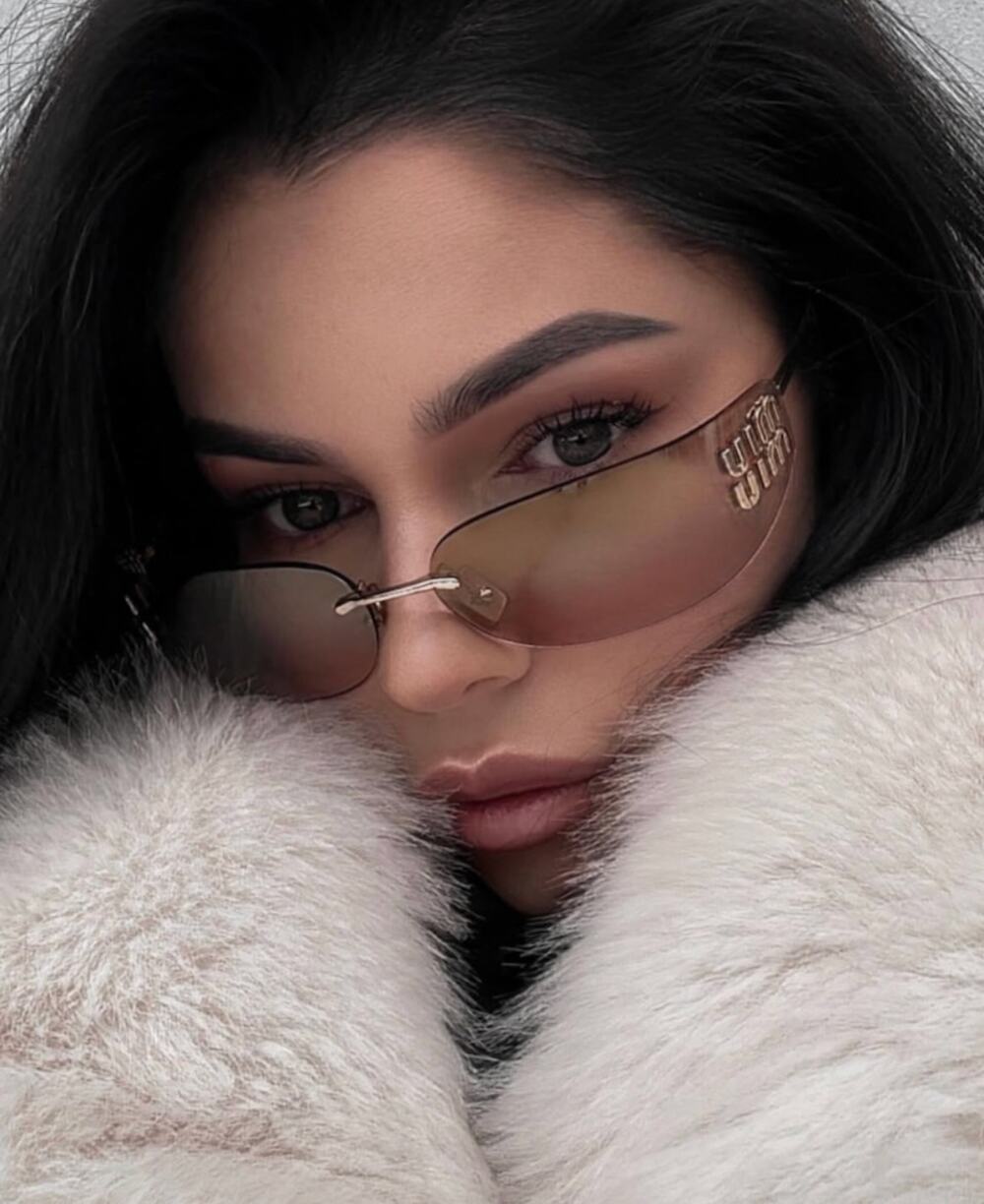 NEW Miu Miu MU A51S Mask Sunglasses in Gold Brown $696